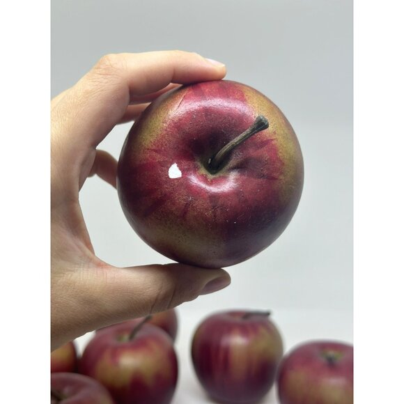 Vintage Artificial Apples | Realistic Fruit Display Prop Decor, Set of 10 Red - Picture 5 of 8